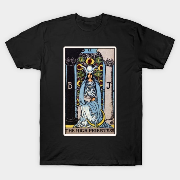 High Priestess Tarot Card T-Shirt by visionarysea